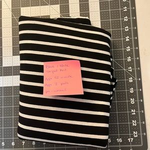 Black and White striped knit fabric - appx 2 yards by 52 inches wide